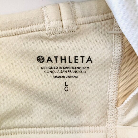 Athleta Vital Bra Racerback Sports Bra Size L Best for A-C cup with Pads White - Picture 5 of 12